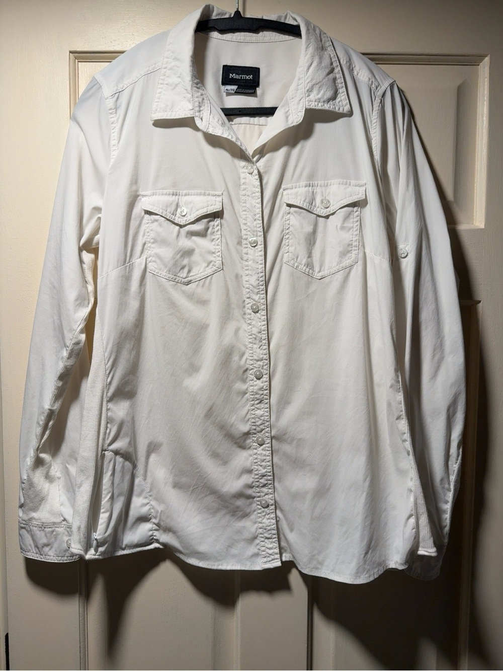 Marmot Women’s XL White Performance Button Up Hiking Shirt